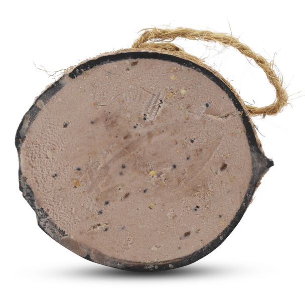 Gefüllte Kokosnuss mit Erdnussbutter, halb