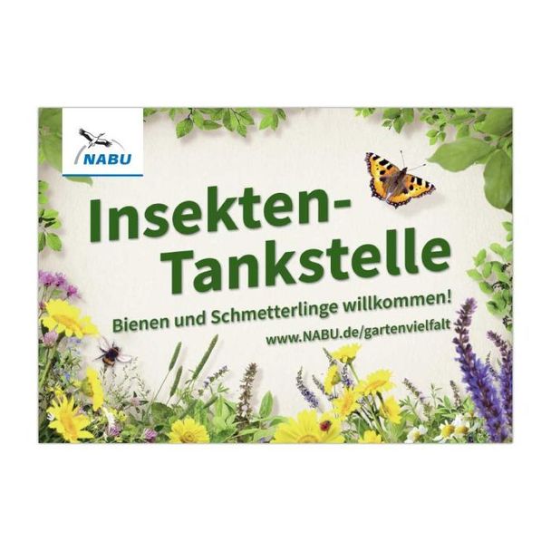 Schild "Insekten-Tankstelle"