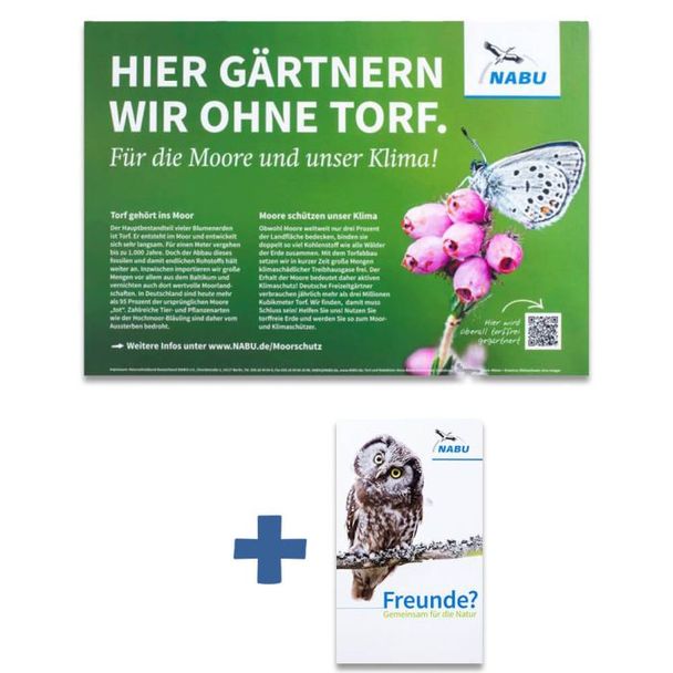 Torffrei gärtnern: Nur Schild + Flyer